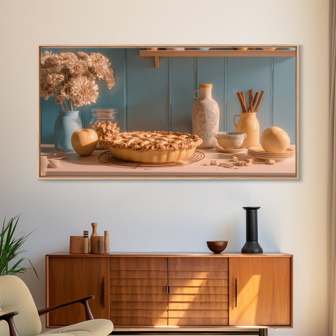 Apple Pie Cooling Framed Canvas Print, Kitchen Art, Minimalist Decor, Kitchen Decor, Kitchen, Art Deco, Kitchen Wall Art, KIT-2x1-28