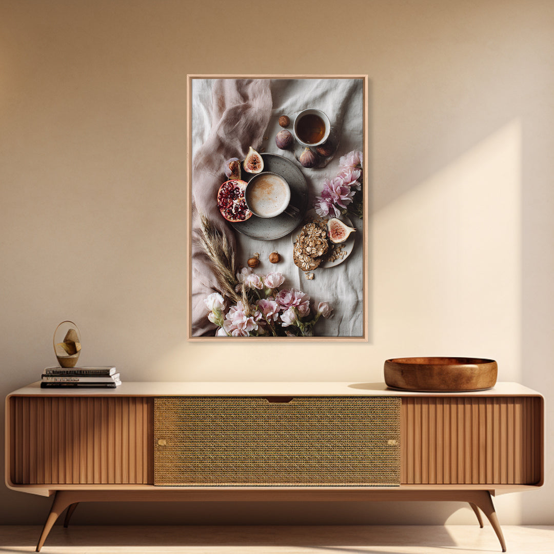 Figs Pomegranates and Linen Composition Canvas Print, Kitchen Art, Minimalist Decor, Kitchen Decor, Abstract Art, Kitchen, KIT-2x3-54