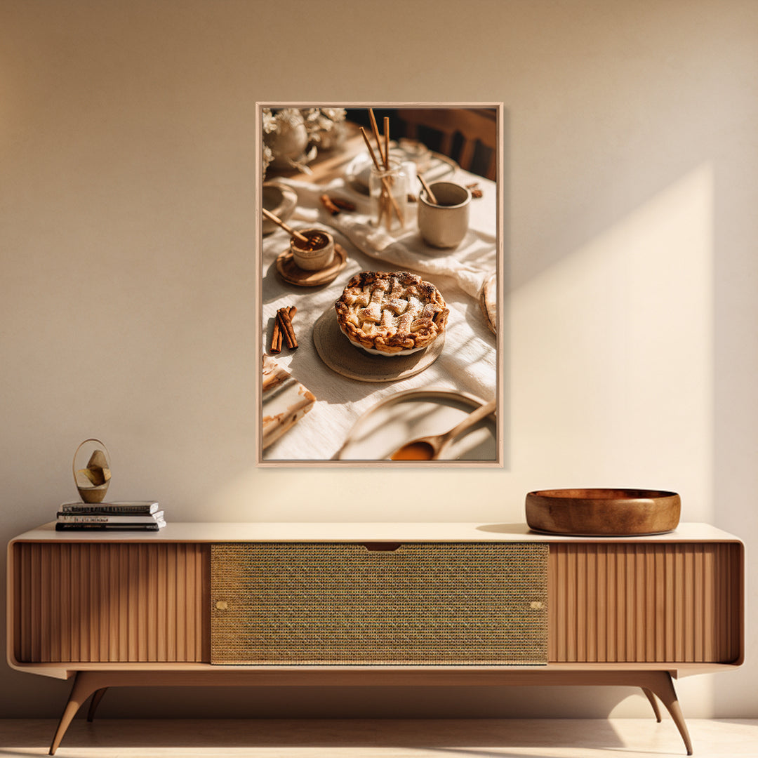 Apple Pie Cooling Framed Canvas Print, Kitchen Art, Room Decor, Kitchen Decor, Fine Art, Kitchen, Digital Art, KIT-2x3-64