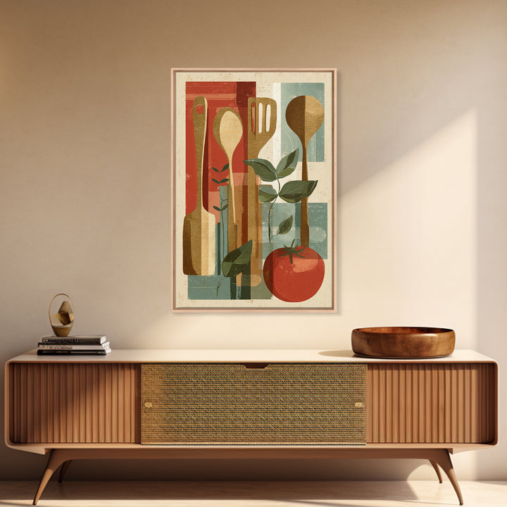 Kitchen Utensil Silhouettes Canvas Print, Kitchen Art, Kitchen Wall Art, Kitchen Decor, Abstract Art, Kitchen, KIT-2x3-77