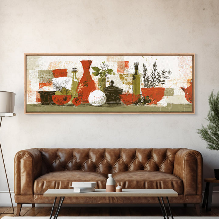 Kitchen Utensil Silhouettes Canvas Print, Kitchen Art, Kitchen Prints, Kitchen Decor, Abstract Art, Kitchen, Statement Artwork, KIT-3x1-61