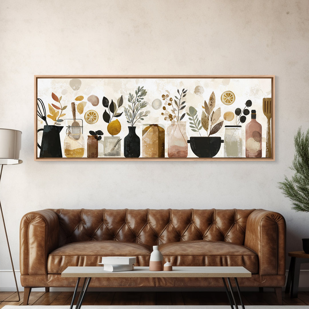 Kitchen Utensil Silhouettes Canvas Print, Kitchen Art, Kitchen Prints, Kitchen Decor, Abstract Art, Kitchen, Statement Artwork, KIT-3x1-85