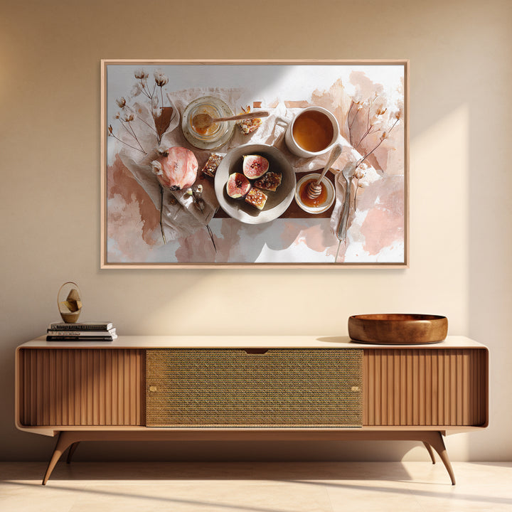 Figs Pomegranates and Linen Composition Canvas Print, Kitchen Art, Coffee Art, Kitchen Decor, Fine Art, Kitchen, Fine Art Print, KIT-3x2-98