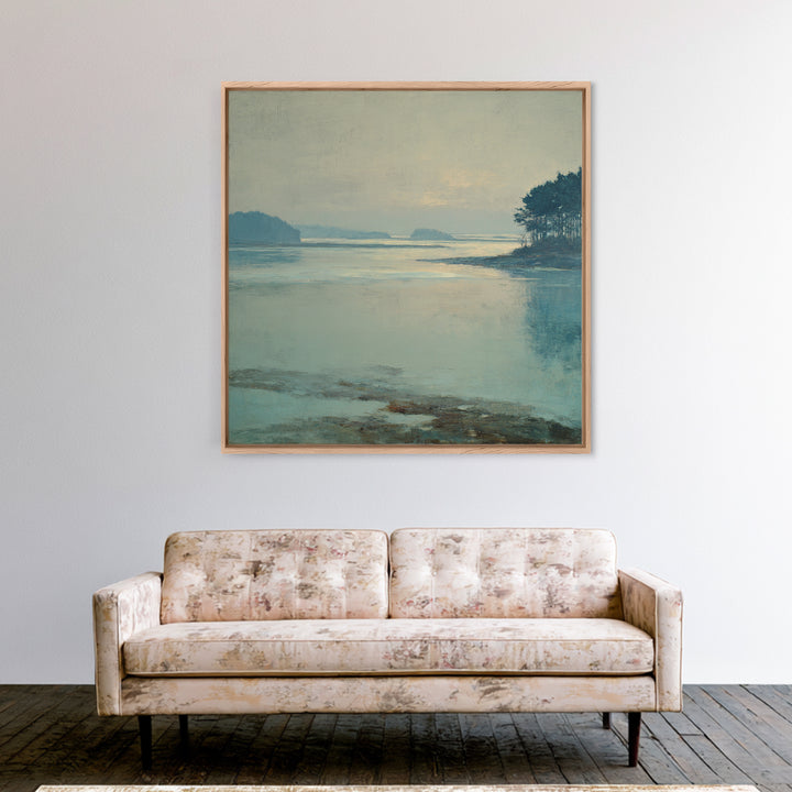 Fjord Landscape with Icy Blue Water Canvas Print, Landscape Art, Digital Print, Living Room Decor, Fine Art, Horizon, LAN-1x1-15