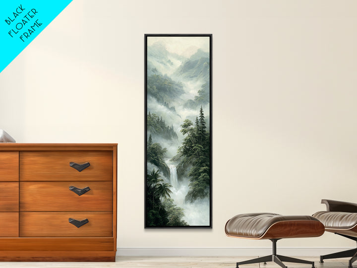 Tropical Jungle Waterfall Canvas Print, Landscape Art, Digital Prints, Living Room Decor, Fine Art, Horizon, Farmhouse Decor, LAN-1x3-28