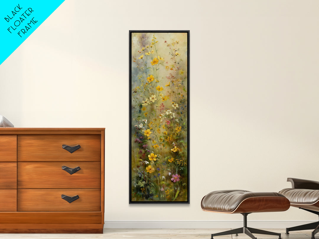 Misty Mountain Valley at Sunrise Canvas Print, Landscape Art, Minimalist Decor, Living Room Decor, Oil Painting, Horizon, LAN-1x3-37