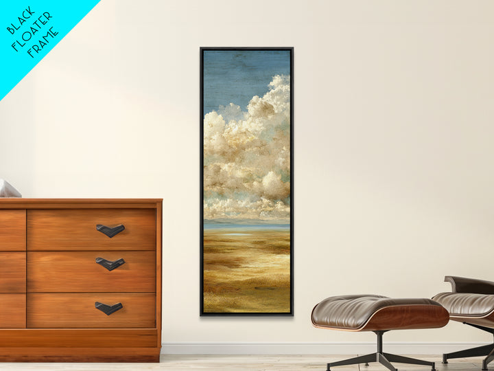 Golden Wheat Field Beneath Huge Clouds Canvas Print, Landscape Art, Original Art, Living Room Decor, Fine Art, Horizon, LAN-1x3-60