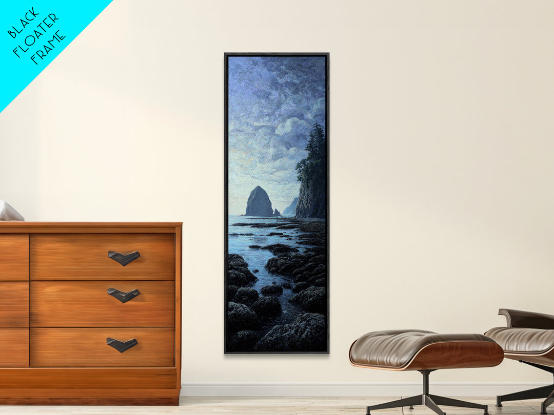 Volcanic Black Beach Framed Canvas Print, Landscape Art, Fine Art Print, Living Room Decor, Fine Art, Horizon, Digital Prints, LAN-1x3-74