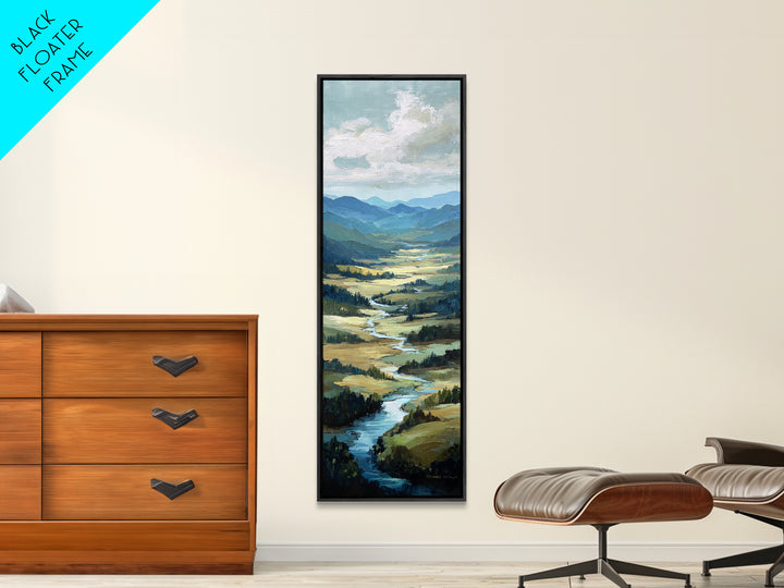 Rolling Green Hills Canvas Print, Landscape Art, Wall Art, Living Room Decor, Fine Art, Horizon, Framed Wall Art, Abstract Art, LAN-1x3-90