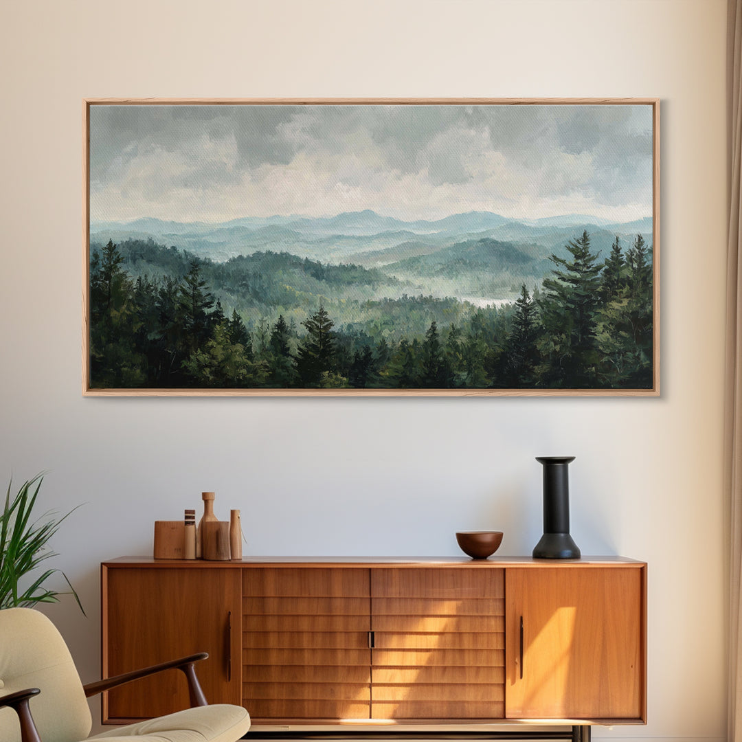 Old Country Road Framed Canvas Print, Landscape Art, Wall Decor, Living Room Decor, Fine Art, Horizon, Digital Print, LAN-2x1-40