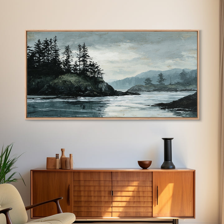 Volcanic Black Beach Canvas Print, Landscape Art, Art Prints, Living Room Decor, Fine Art, Horizon, Abstract Wall Art, LAN-2x1-58