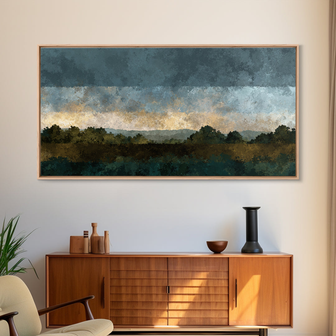 Old Country Road Canvas Print, Landscape Art, Printable Wall Art, Living Room Decor, Oil Painting, Horizon, Horizontal Wall Art, LAN-2x1-64