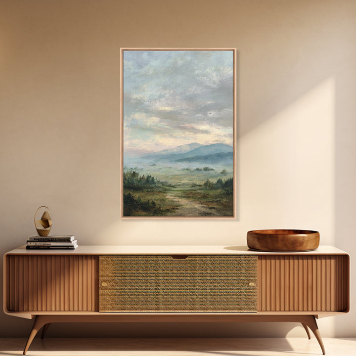 Old Country Road Framed Canvas Print, Landscape Art, Art Prints, Living Room Decor, Fine Art, Horizon, Abstract Wall Art, LAN-2x3-100
