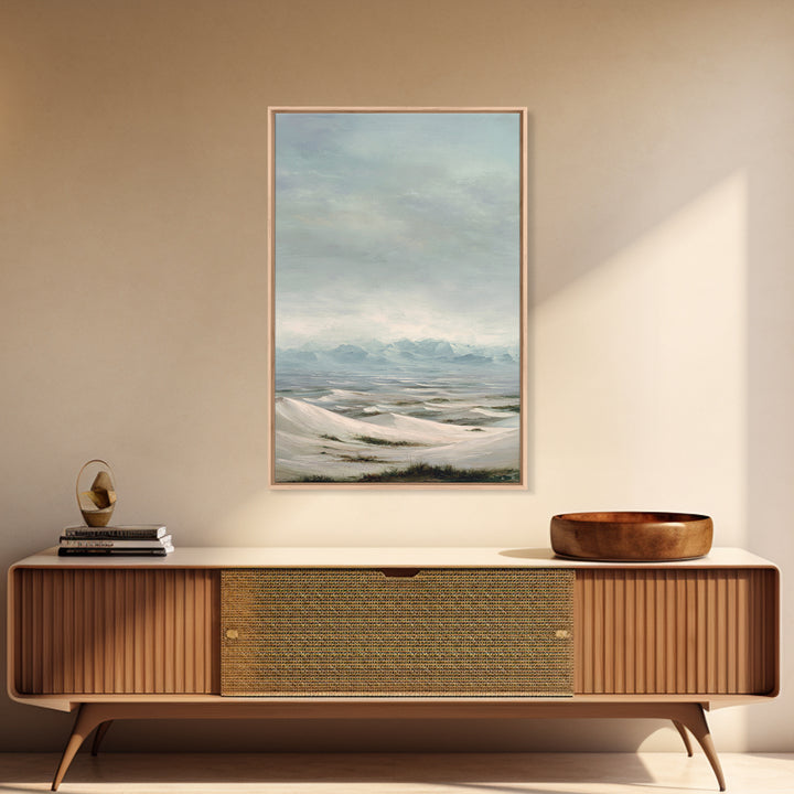 Desert Dunes under Pale Moon Canvas Print, Landscape Art, Set of 3 Prints, Living Room Decor, Fine Art, Horizon, LAN-2x3-91