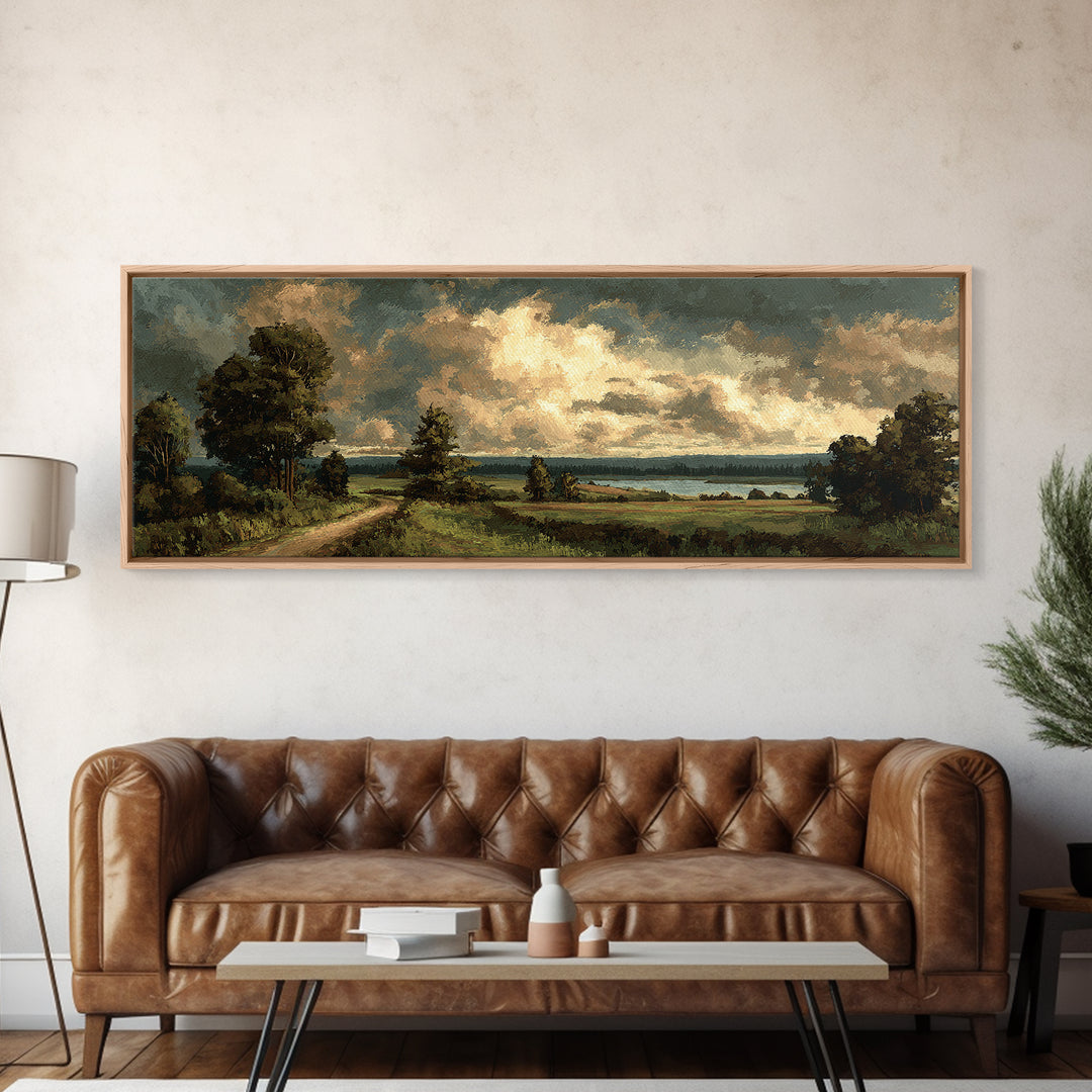 Old Country Road Canvas Print, Landscape Art, Gallery Decor, Living Room Decor, Fine Art, Horizon, Wall Art, Home Decor, LAN-3x1-36