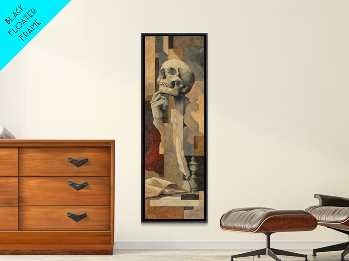 Renaissance Reading Figure Canvas Print, Library Art, Whimsical Art, Library Decor, Fine Art, Archive, Statement Artwork, LIB-1x3-59