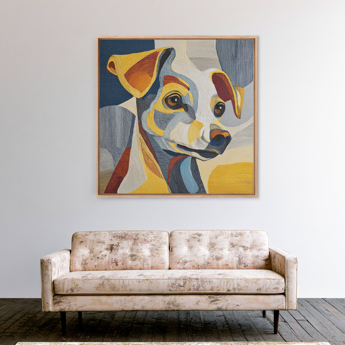 Continuous Line Dog Portrait Canvas Print, Line Art, Luxury Decor, Living Room Decor, Fine Art, Line, Printable, LIN-1x1-13