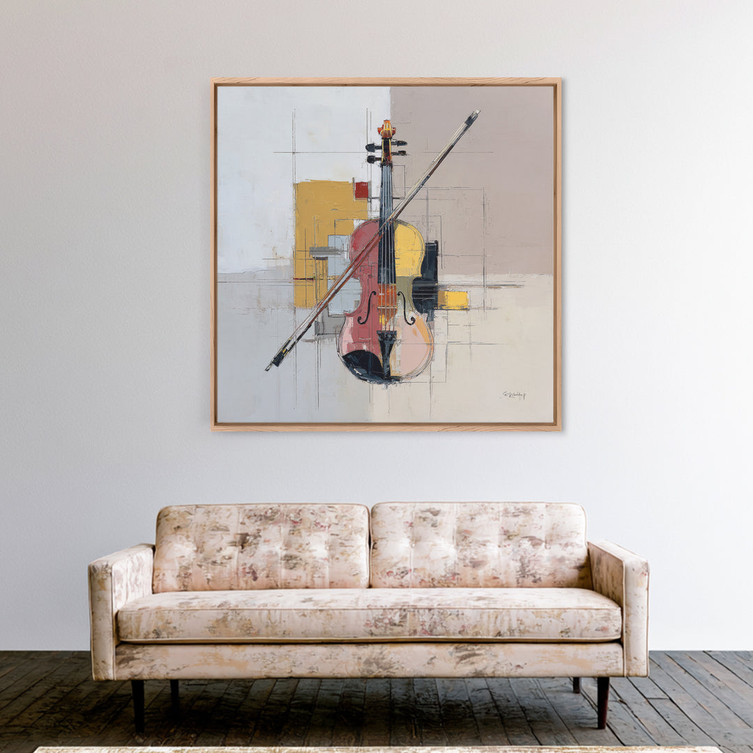 Single Line Violin and Bow Canvas Print, Line Art, Wall Art Print, Living Room Decor, Abstract Art, Line, Gallery Wall Set, LIN-1x1-23