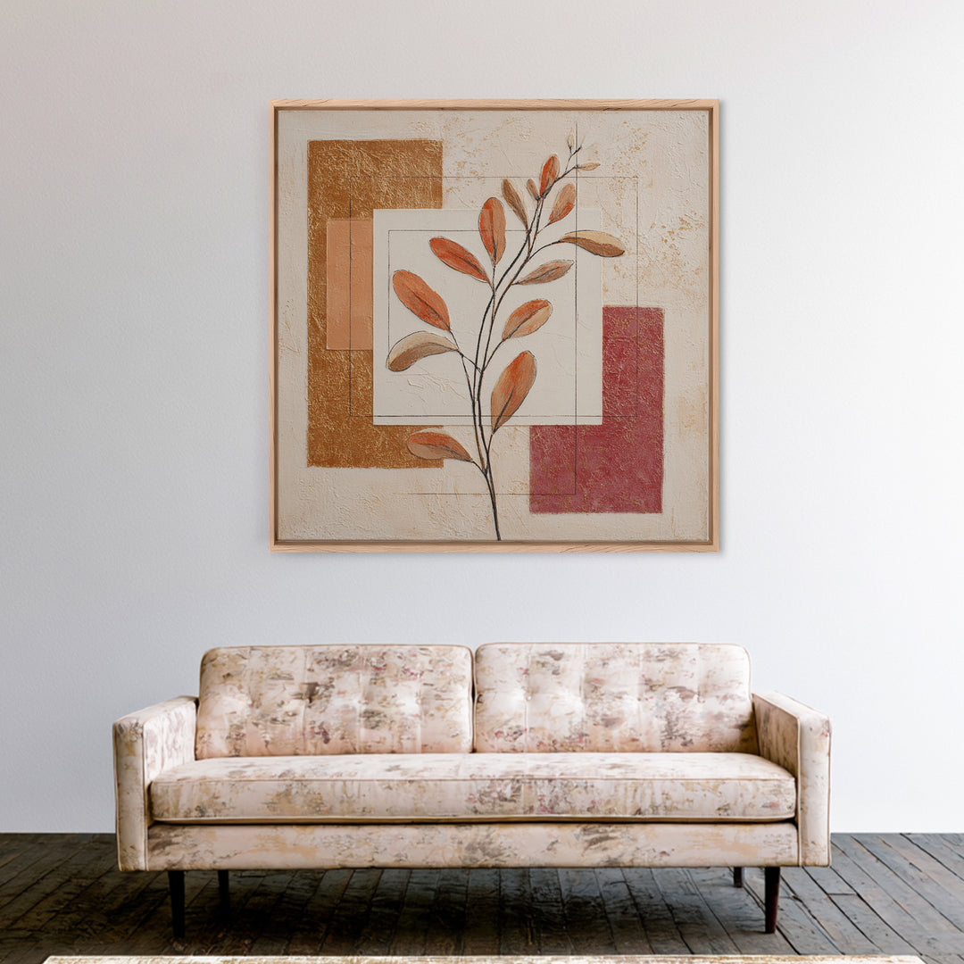 Botanical Branch Drawn Canvas Print, Line Art, Modern Wall Art, Living Room Decor, Line, Bird Wall Art, Black and White Art, LIN-1x1-3