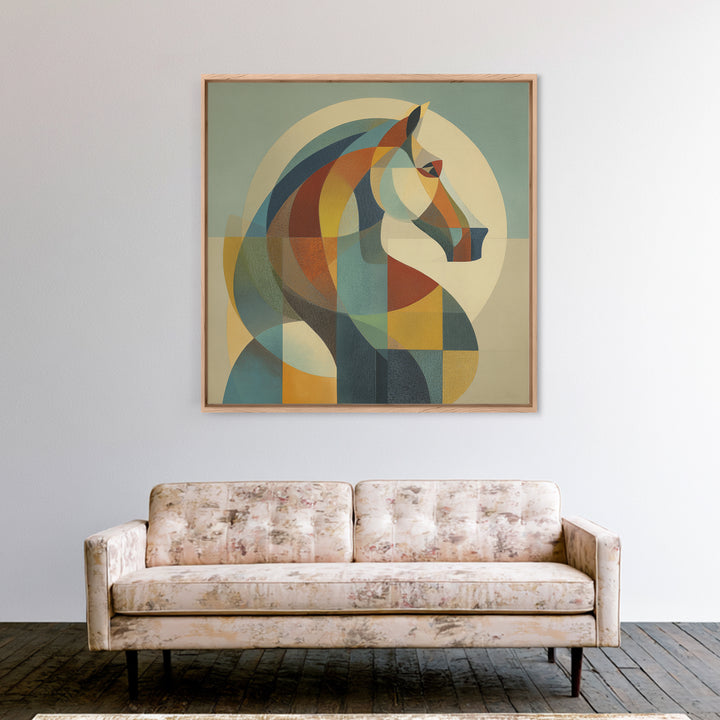 Abstract Horse Formed from Graceful Contour Canvas Print, Line Art, Home Decor, Living Room Decor, Abstract Art, Line, LIN-1x1-4