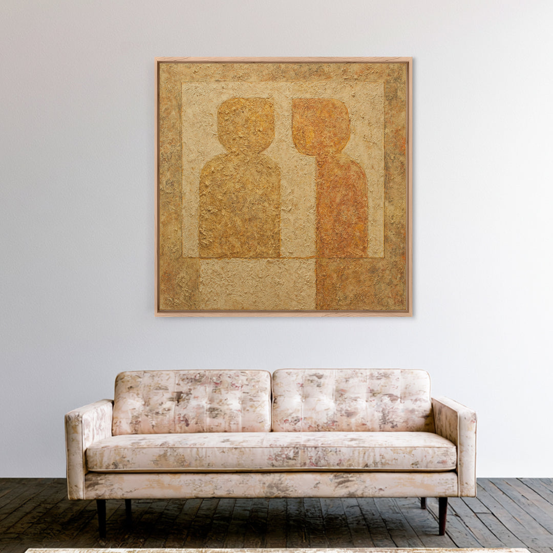 Single Line Couple Embracing Softly Canvas Print, Line Art, Neutral Decor, Living Room Decor, Abstract Art, Line, Wall Decor, LIN-1x1-50