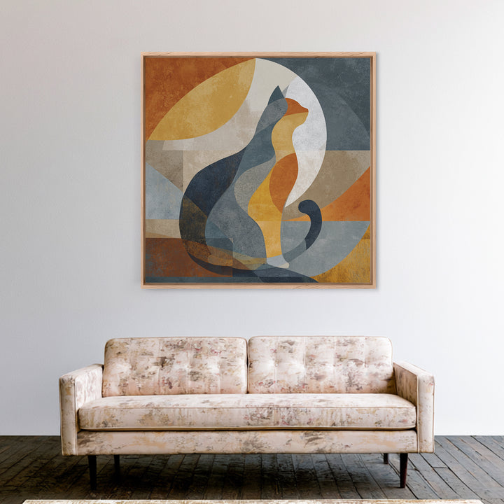 Monoline Cat Stretching Canvas Print, Line Art, Fine Art Print, Living Room Decor, Abstract Art, Line, Custom Portrait, LIN-1x1-54