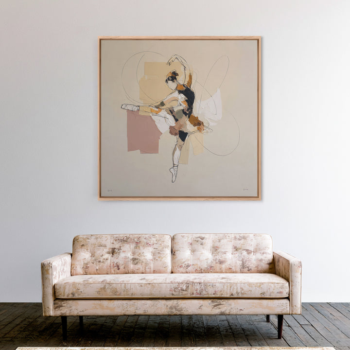 Continuous Line Dancer Canvas Print, Line Art, Neutral Decor, Living Room Decor, Abstract Art, Line, Custom Portrait, LIN-1x1-55