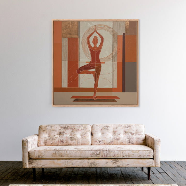 Single Line Yoga Pose Framed Canvas Print, Line Art, Wall Art, Living Room Decor, Line, Wall Art Print, Modern Wall Art, LIN-1x1-65