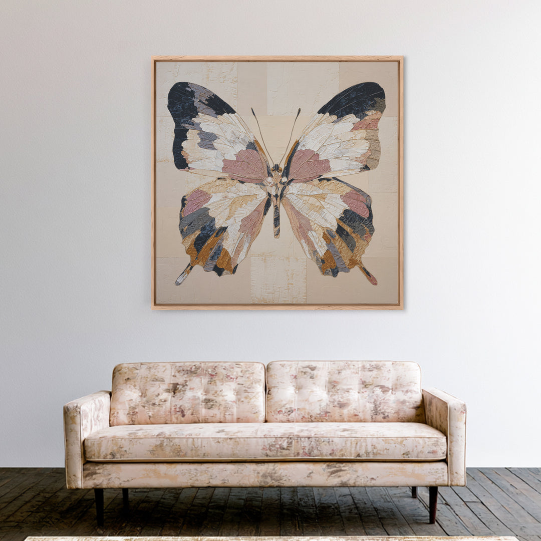 Line Art Butterfly Framed Canvas Print, Line Art, Gallery Decor, Living Room Decor, Fine Art, Line, Home Decor, Wall Decor, LIN-1x1-70