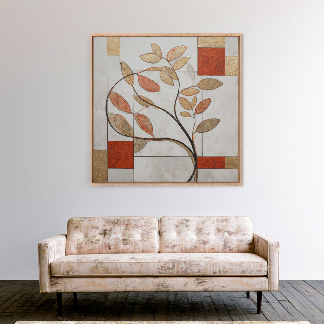 Botanical Branch Drawn Canvas Print, Line Art, Art Print, Living Room Decor, Fine Art, Line, Digital Wall Art, LIN-1x1-75