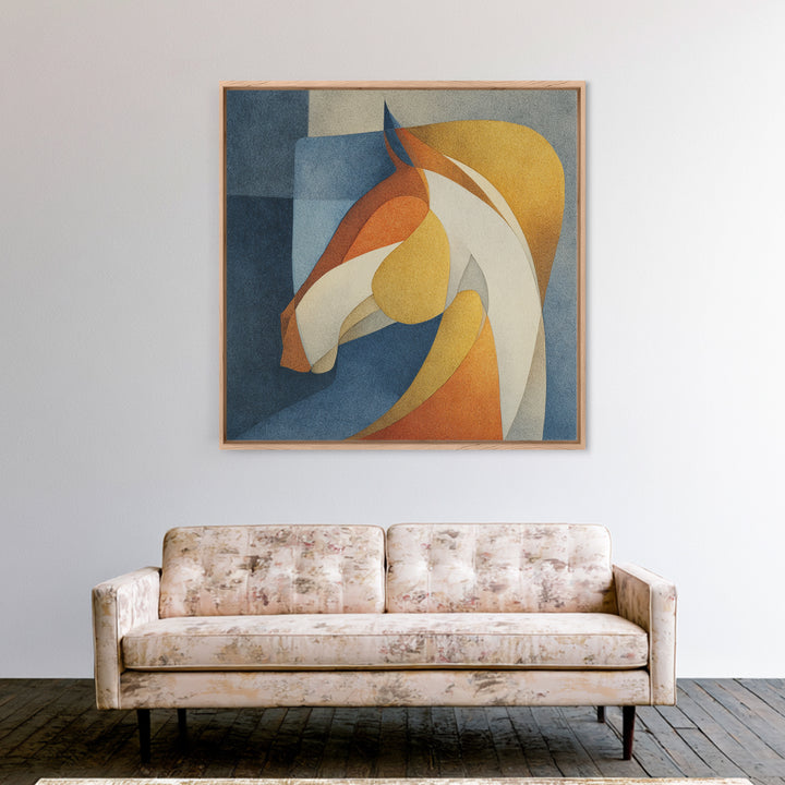 Abstract Horse Formed from Graceful Contour Canvas Print, Line Art, Living Room Art, Living Room Decor, Abstract Art, Line, LIN-1x1-76