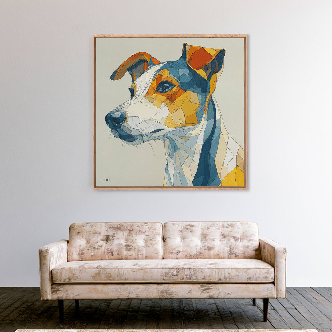 Continuous Line Dog Portrait Canvas Print, Line Art, Custom Portrait, Living Room Decor, Fine Art, Line, Living Room Wall Art, LIN-1x1-85