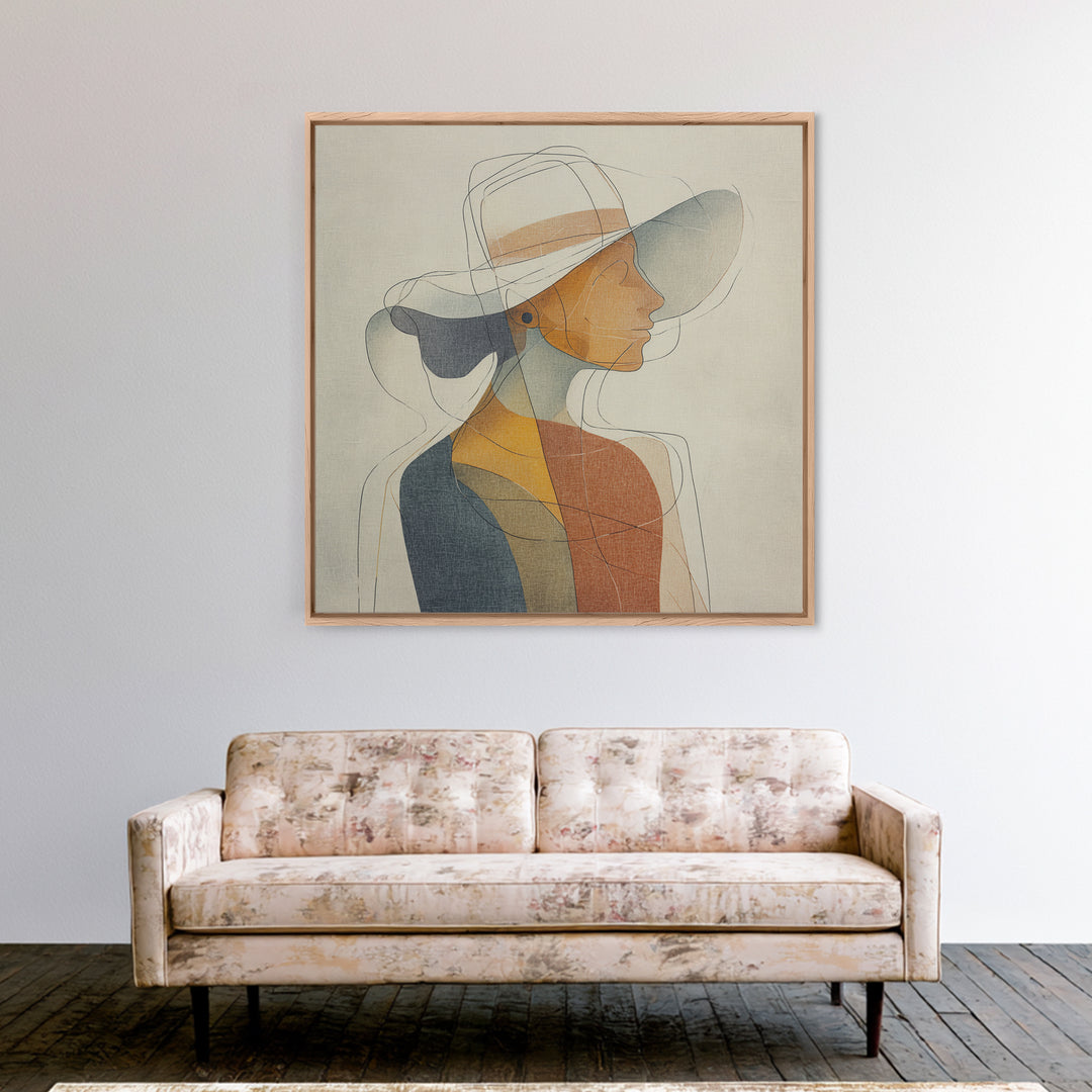 Line Drawing of a Woman Canvas Print, Line Art, Minimalist Decor, Living Room Decor, Oil Painting, Line, Boho Wall Art, LIN-1x1-91