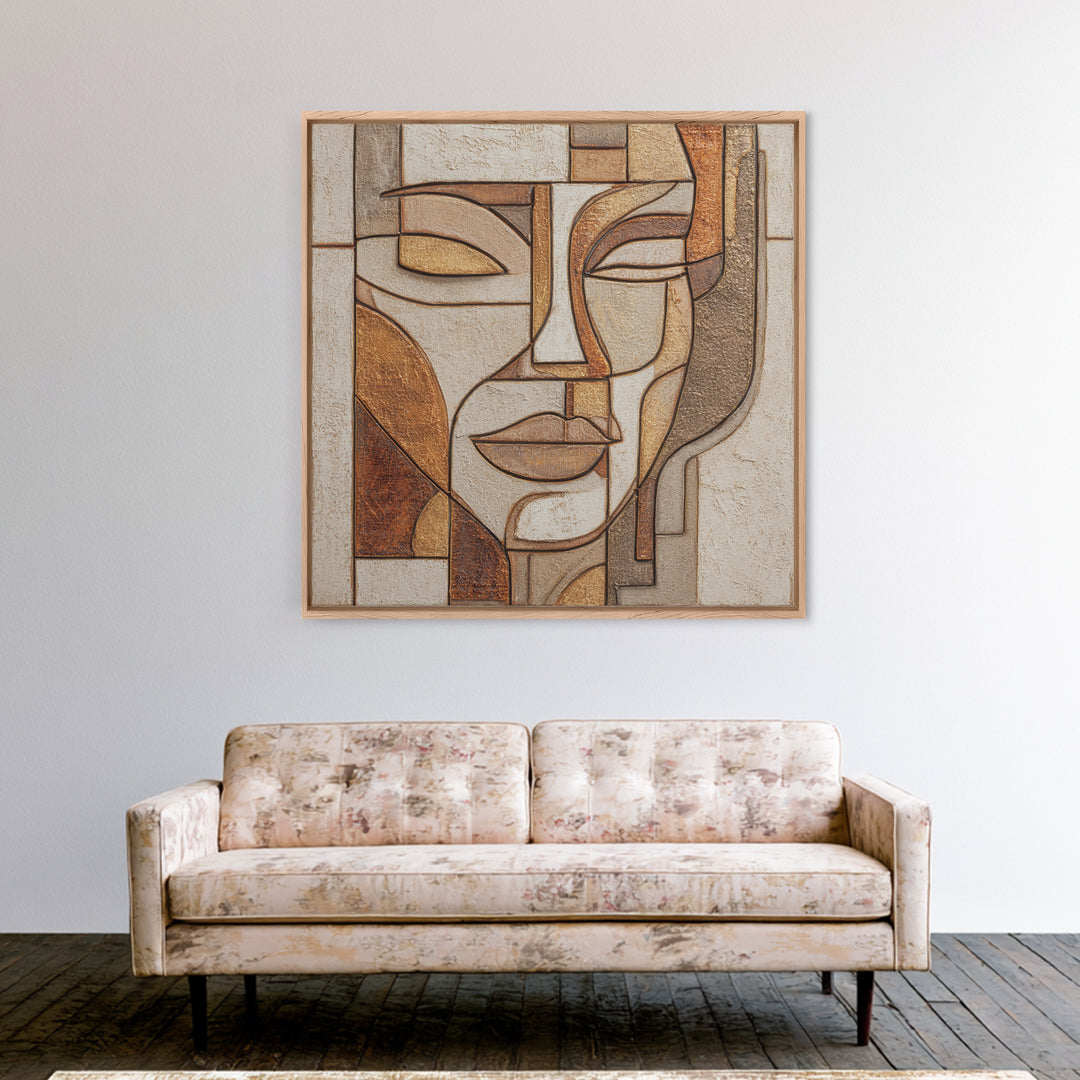 Continuous Line Female Face Canvas Print, Line Art, Modern Wall Art, Living Room Decor, Fine Art, Line, Bird Wall Art, LIN-1x1-97