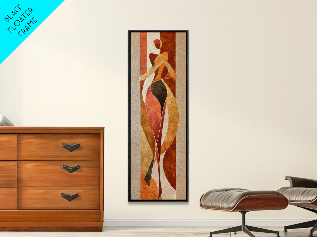Continuous Line Dancer Framed Canvas Print, Line Art, Portrait from Photo, Living Room Decor, Fine Art, Line, Luxury Decor, LIN-1x3-19