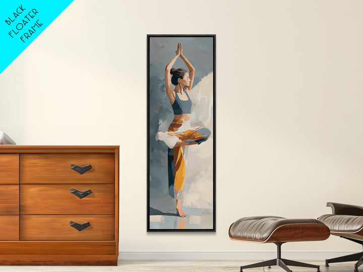 Single Line Yoga Pose Framed Canvas Print, Line Art, Decor, Living Room Decor, Abstract Art, Line, Living Room Wall Art, LIN-1x3-29