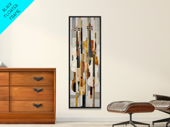 Single Line Violin and Bow Canvas Print, Line Art, Jesus Wall Art, Living Room Decor, Abstract Art, Line, Statement Artwork, LIN-1x3-35