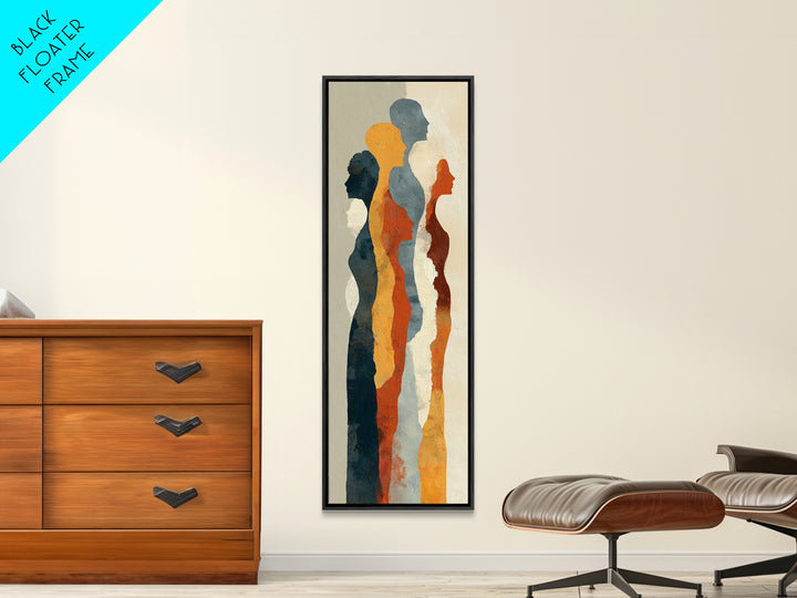 Abstract Family Figures Canvas Print, Line Art, Minimalist Wall Art, Living Room Decor, Fine Art, Line, Fine Art Print, LIN-1x3-60