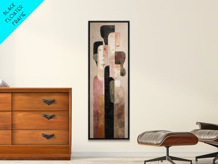 Single Line Couple Embracing Softly Framed Canvas Print, Line Art, Contemporary Art, Living Room Decor, Fine Art, Line, LIN-1x3-62