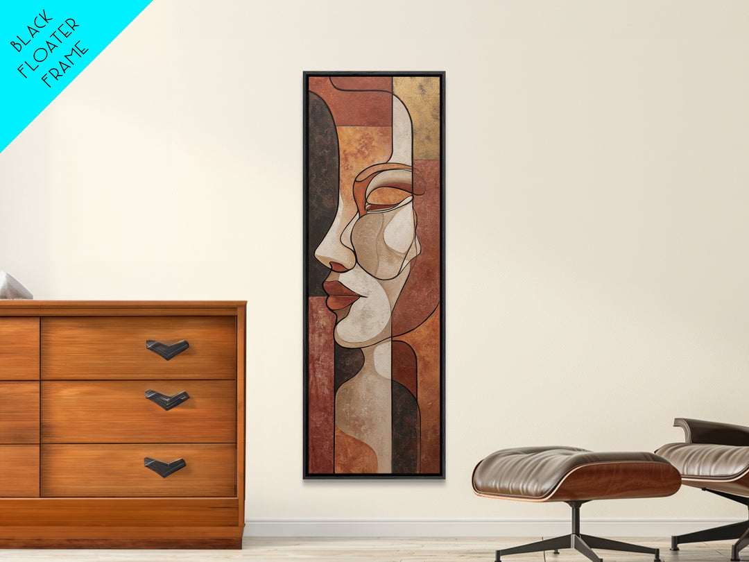 Continuous Line Female Face Canvas Print, Line Art, Living Room Wall Art, Living Room Decor, Oil Painting, Line, LIN-1x3-85