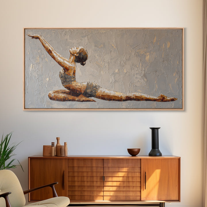 Single Line Yoga Pose Framed Canvas Print, Line Art, Boho Wall Art, Living Room Decor, Abstract Art, Line, Living Room Art, LIN-2x1-37