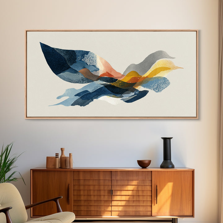 Minimal Angel Wing Contour Canvas Print, Line Art, Wall Art Print, Living Room Decor, Abstract Art, Line, Gallery Wall Set, LIN-2x1-41