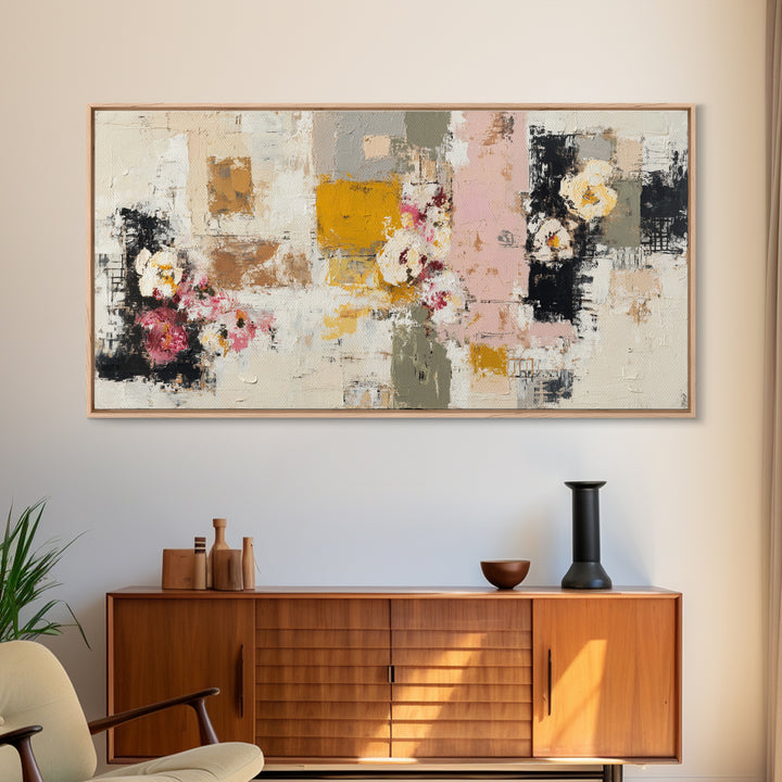 Face and Flower Blended into One Contour Canvas Print, Line Art, Printable, Living Room Decor, Watercolor Art, Line, LIN-2x1-52
