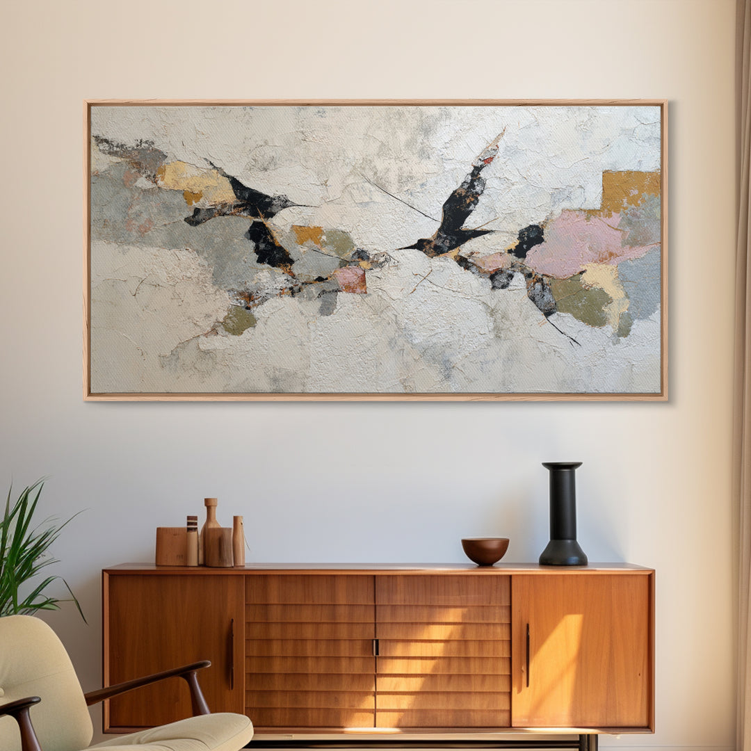 Single Line Bird Framed Canvas Print, Line Art, Modern Art, Living Room Decor, Fine Art, Line, Neutral Decor, Fine Art Print, LIN-2x1-55