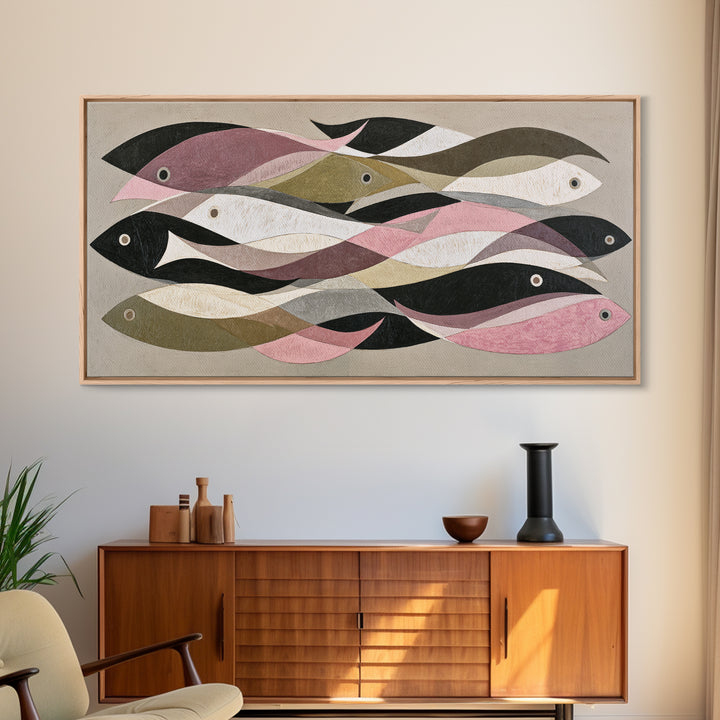 Continuous Line Fish Canvas Print, Line Art, Canvas Art, Living Room Decor, Fine Art, Line, Jesus Wall Art, Gallery Wall Art, LIN-2x1-64