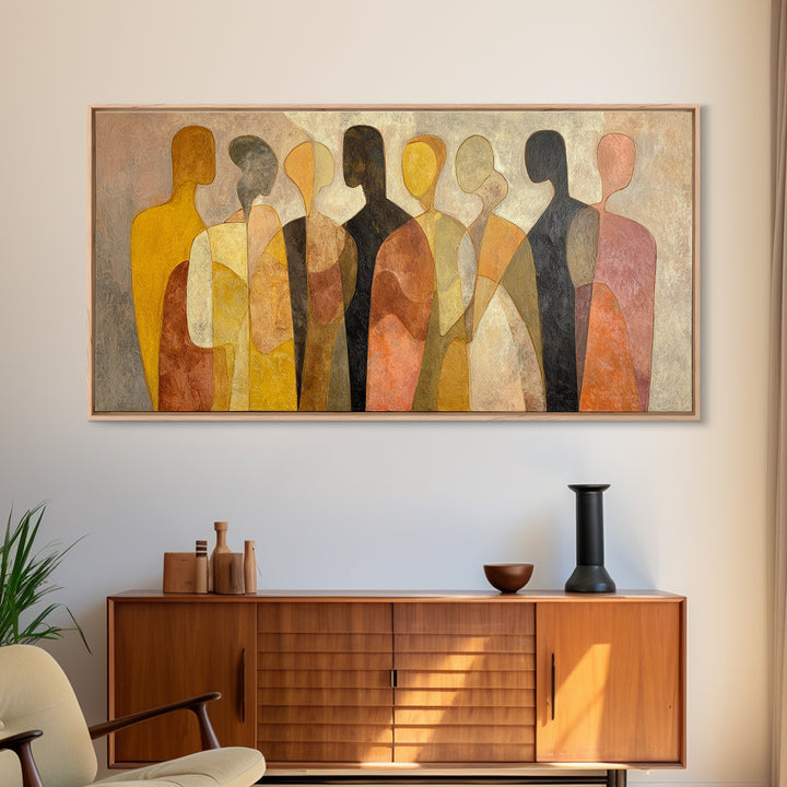 Abstract Family Figures Canvas Print, Line Art, Printable Art, Living Room Decor, Line, Gallery Wall Art, Portrait from Photo, LIN-2x1-68