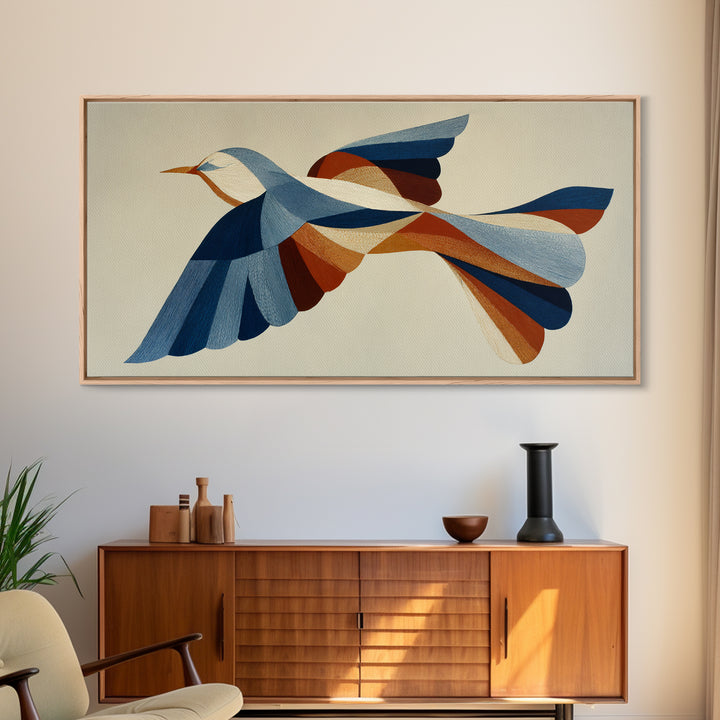 Single Line Bird Framed Canvas Print, Line Art, Digital Wall Art, Living Room Decor, Abstract Art, Line, Minimalist Wall Art, LIN-2x1-7
