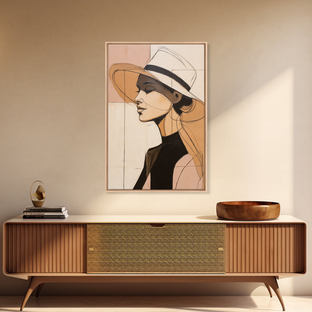 Line Drawing of a Woman Canvas Print, Line Art, Wall Art Print, Living Room Decor, Line, Gallery Wall Set, Bird Wall Art, LIN-2x3-27
