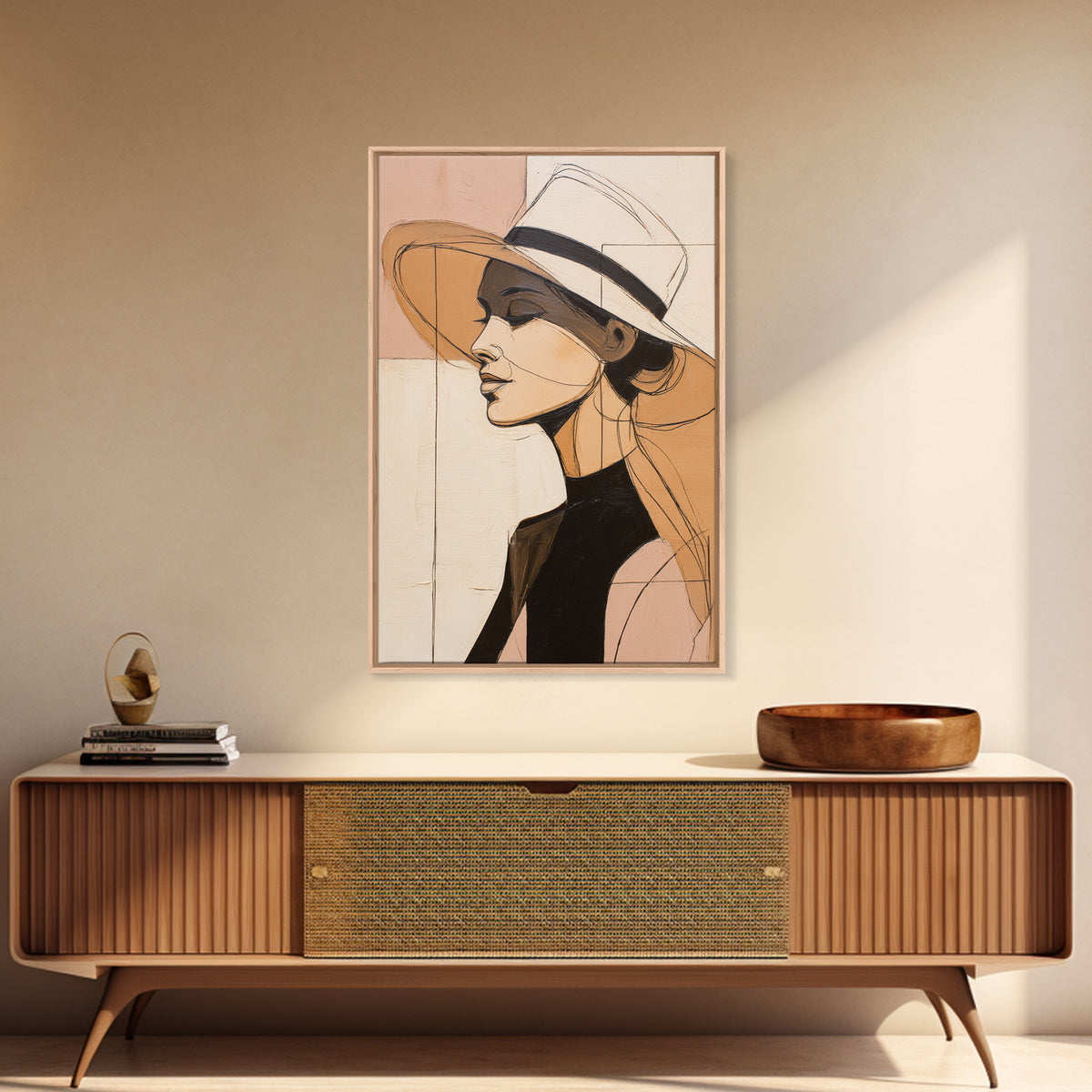 Line Drawing of a Woman Canvas Print, Line Art, Wall Art Print, Living Room Decor, Line, Gallery Wall Set, Bird Wall Art, LIN-2x3-27