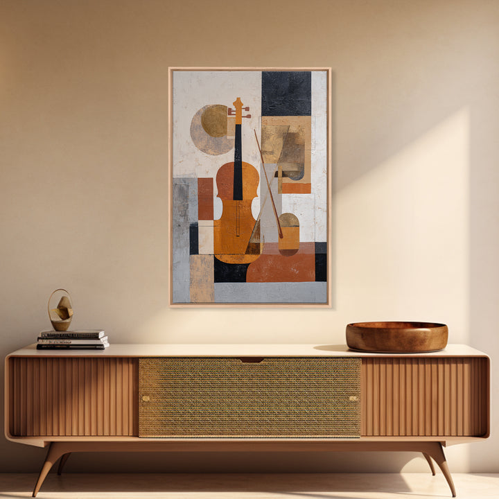 Single Line Violin and Bow Canvas Print, Line Art, Modern Wall Art, Living Room Decor, Fine Art, Line, Bird Wall Art, LIN-2x3-31